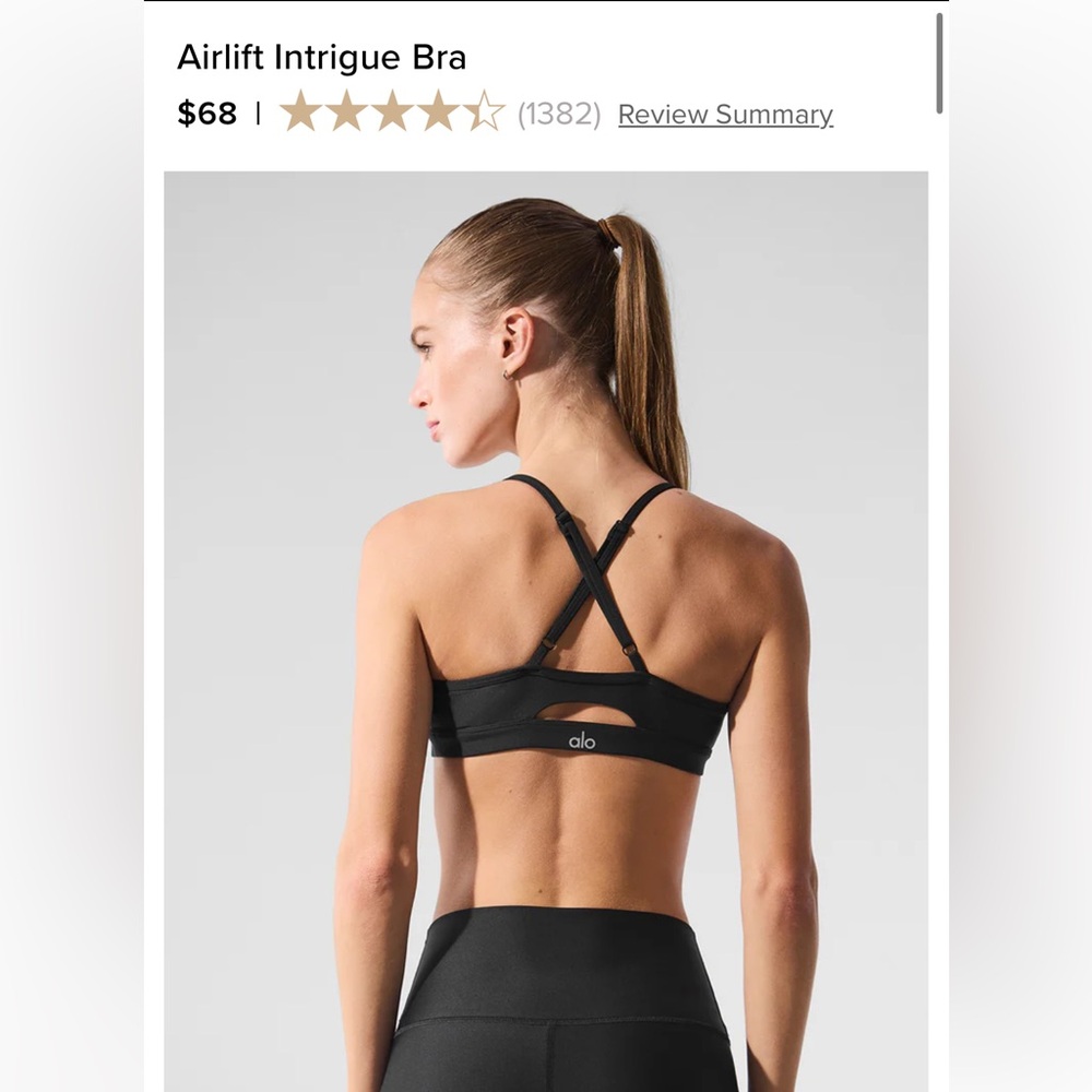 ALO airlift intrigue bra Yoga Black Strappy Sports Bra